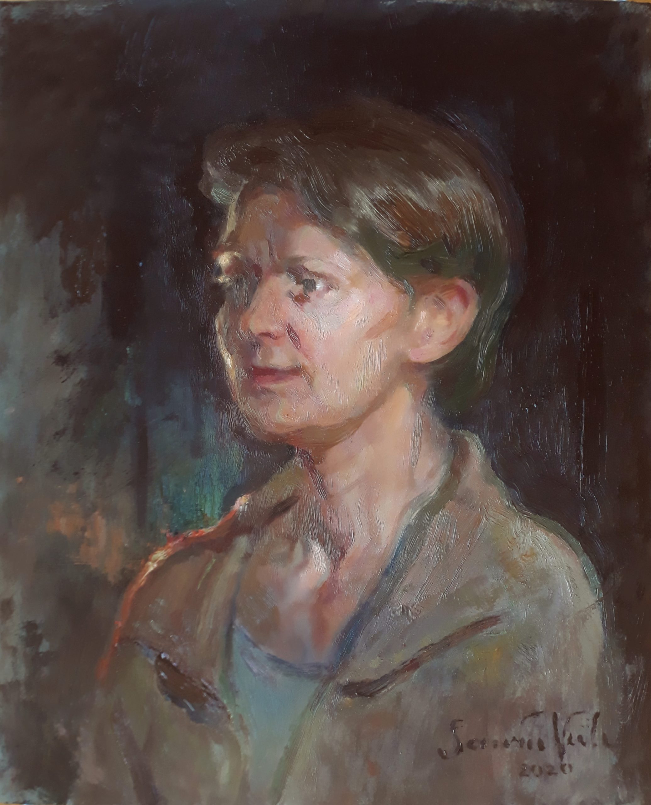 õlimaal "Ema" kunstnik Saara Väli realism portree