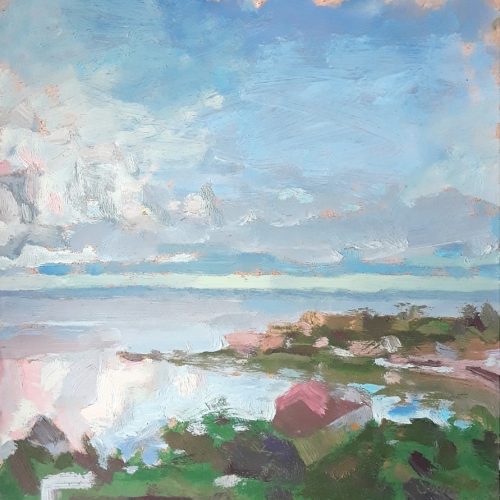 õlimaal "Saaremaa poole" kunstnik Saara Väli realism maastik meri