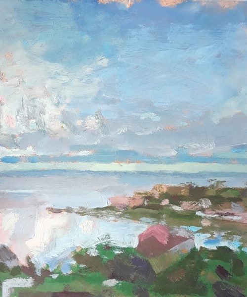 õlimaal "Saaremaa poole" kunstnik Saara Väli realism maastik meri