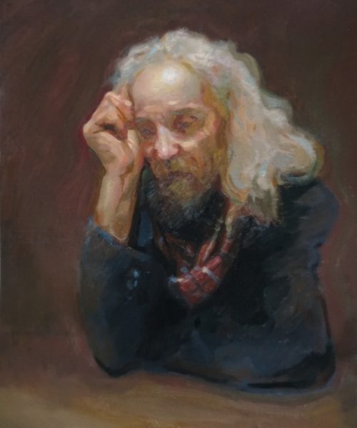 õlimaal "Härra portree" kunstnik Saara Väli realism portree vana mees