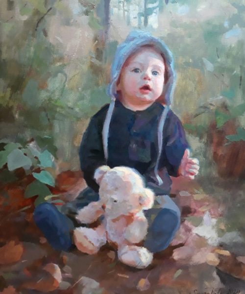 laps mudilane maal joonistus õlimaal armas laps kaisukaru